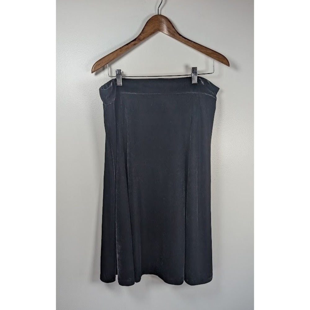 Vtg Quacker Factory Velvet Midi Skirt Size Large Whimsigoth Witchy Goth Pull On